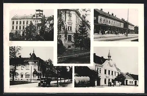 AK Mezimosti, Strassenpartie im Ortskern, Radnice