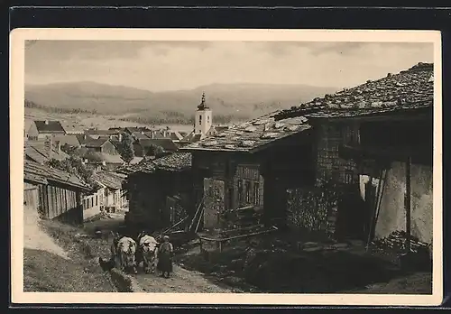 AK Wallern /Böhmerwald, Einblick in die Lichtauerstrasse