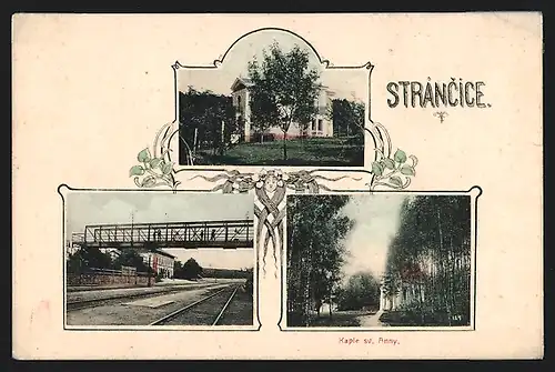 AK Strancice, Kaple sv. Anny, Villa und Brücke
