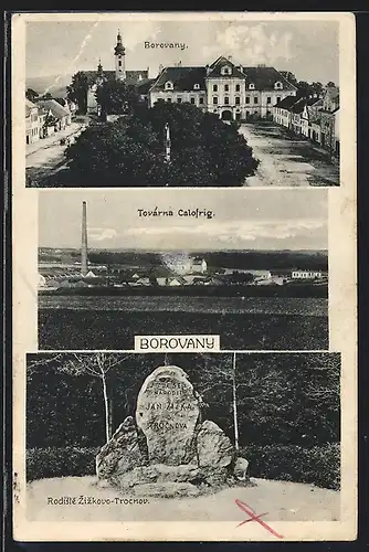 AK Borovany, Panorama, Tovarna Calofrig, Rodiste Zizkovo-Trocnov