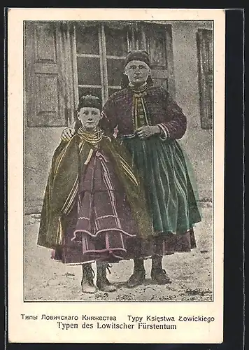 AK Mädchen und Frau in Tracht, Typen des Lowitscher Fürstentums