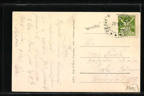 AK Horazdovice, Teilansicht mit Brücke