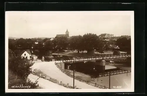 AK Horazdovice, Teilansicht mit Kirche