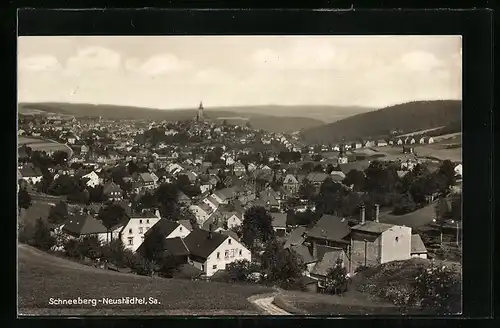 AK Schneeberg-Neustädtel /Sa., Ortsansicht bei Tag