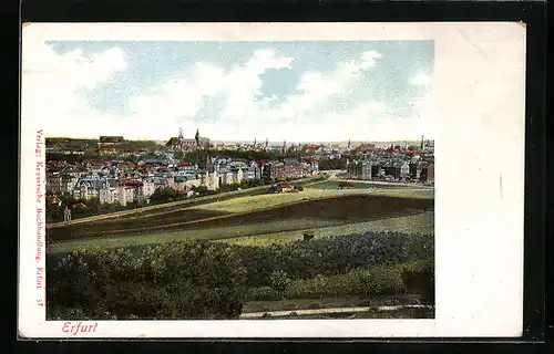 AK Erfurt, Panorama-Ansicht der Stadt