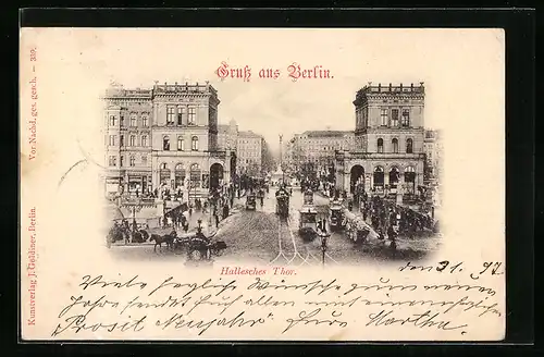 AK Berlin-Kreuzberg, Berliner Leben am Halleschen Tor