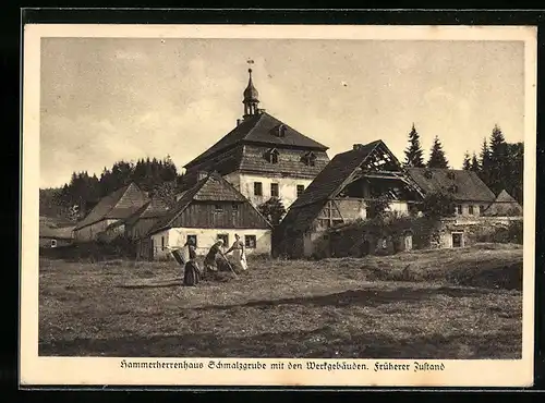 AK Schmalzgrube, Hammerherrenhaus mit den Werfgebäuden, früherer Zustand