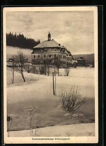 AK Schmalzgrube, Gasthaus Hammerherrenhaus im Winter