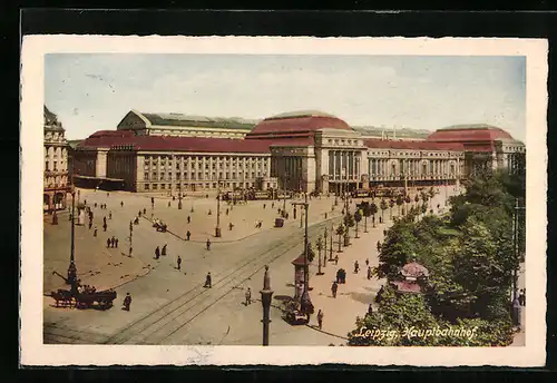 AK Leipzig, Blick zum Hauptbahnhof