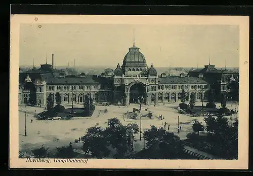 AK Nürnberg, Hauptbahnhof aus der Vogelschau