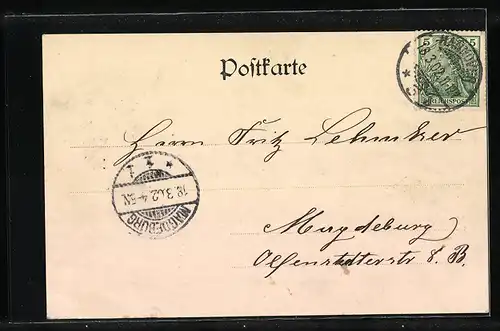 AK Hannover, Bahnhof mit Denkmal