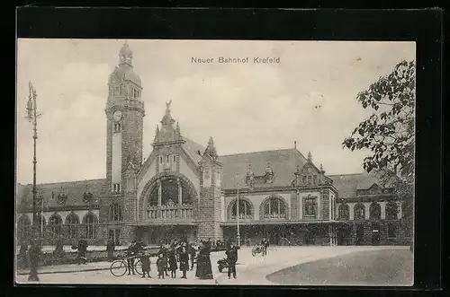 AK Krefeld, Blick zum neuen Bahnhof