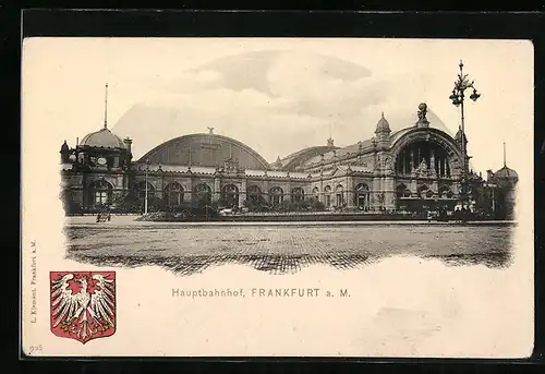 AK Frankfurt a. M., Strassenpartie mit Hauptbahnhof