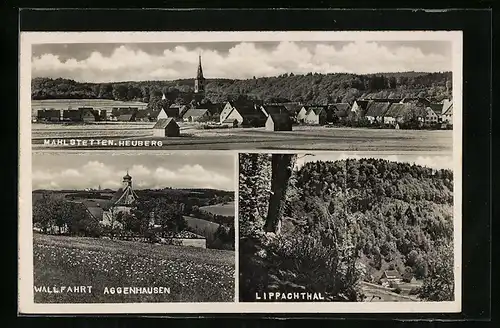 AK Mahlstetten, Gesamtansicht, Heuberg, Wallfahrt Aggenhausen & Lippachthal