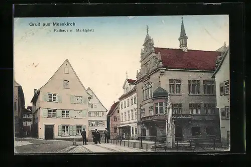 AK Messkirch, Rathaus mit Marktplatz