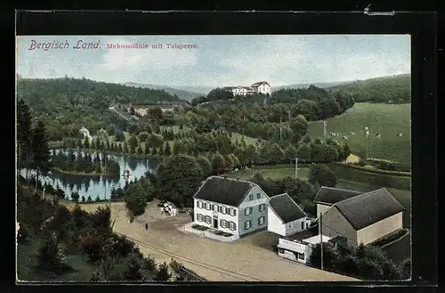 AK Remscheid, Gasthaus Mebusmühle mit Talsperre