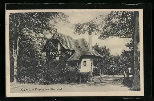AK Krefeld, Eingang zum Stadtwald
