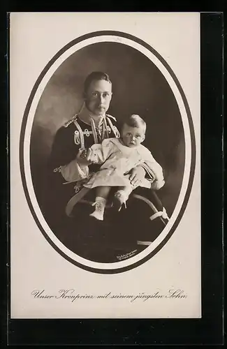 AK Kronprinz Wilhelm von Preussen mit seinen jüngsten Sohn