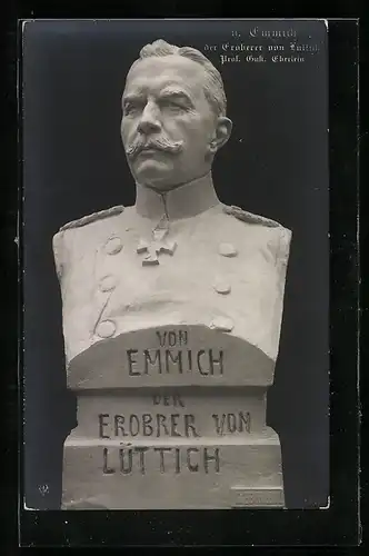 Foto-AK Büste von General von Emmich, der Eroberer von Lüttich