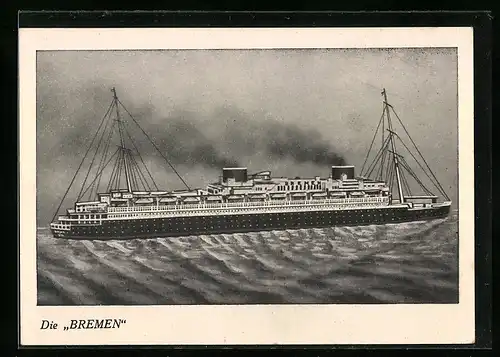 AK Modellbau eines Passagierschiffes Dampfer Bremen