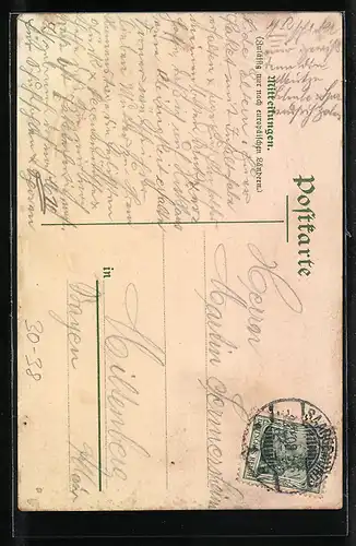 AK Soldat der Kavallerie in Uniform mit Pickelhaube zu Pferd