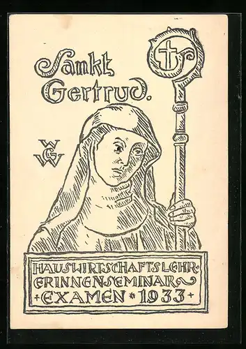 AK Schutzpatron Sankt Gertrud, Hauswirtschaftslehrerinnenseminar Examen 1933