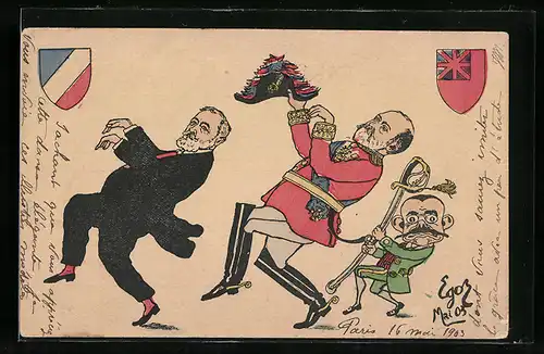 Künstler-AK Ego: Edward VII. und Loubet