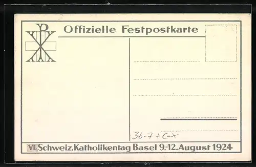AK Basel, Schweizer Katholikentag in der Stadt 1924