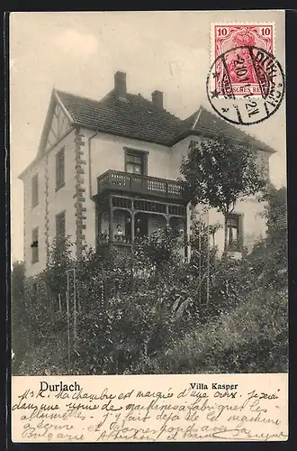 AK Durlach, Blick auf die Villa Kasper