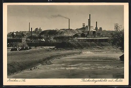 AK Zwickau i. Sa., Brückenbergschächte mit Mulde, Kohlebergbau