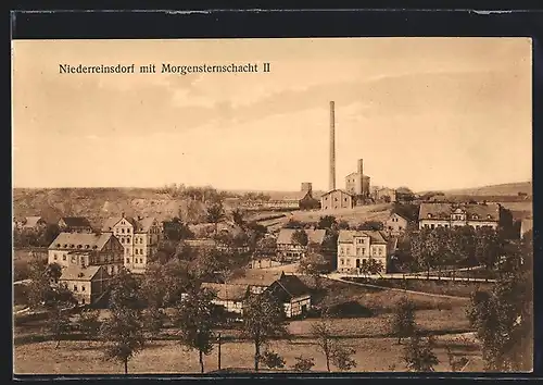 AK Niederreinsdorf, Teilansicht mit Morgensternschacht II, Kohlebergbau