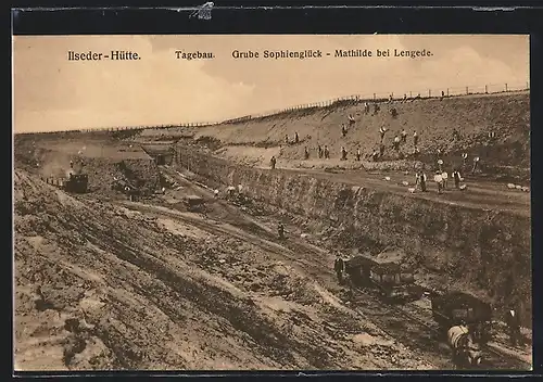 AK Lengede, Ilseder-Hütte, Tagebau, Grube Sophienglück-Mathilde