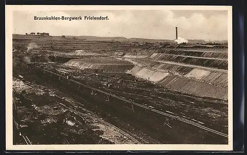 AK Frielendorf, Braunkohlen-Bergwerk aus der Vogelschau