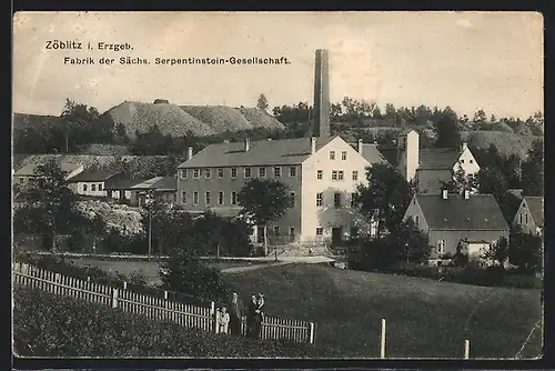 AK Zöblitz i. Erzgeb., Fabrik der Sächs. Serpentinstein-Gesellschaft