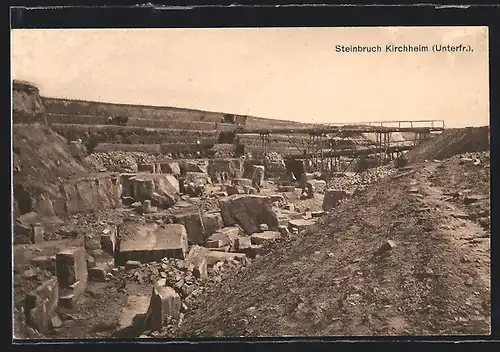 AK Kirchheim /Unterfr., Blick in den Steinbruch Kirchhheim