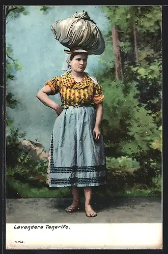 AK Lavandera Tenerife, Dame in spanischer Tracht