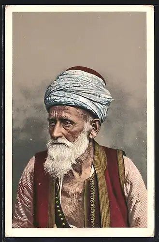 AK Portrait eines alten Türken in traditioneller Kleidung