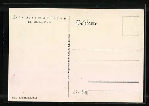 Künstler-AK Thomas Walch: Heimatlose Südtiroler auf Wanderschaft