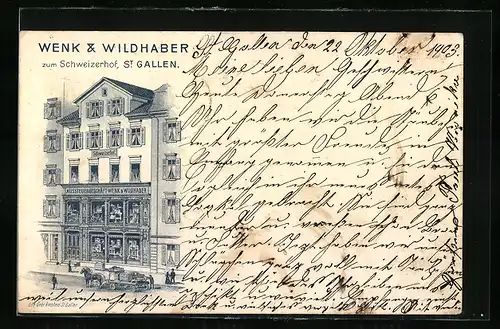 Lithographie St. Gallen, Geschäft Wenk & Wildhaber zum Schweizerhof