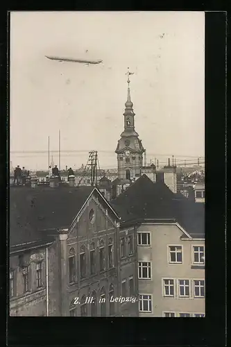 AK Leipzig, Zeppelin Z. III über der Stadt