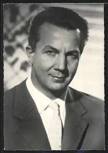 AK Schauspieler Rudolf Schock, Portrait im Anzug