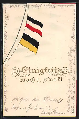 AK Fahnen des Zweibunds, Einigkeit macht stark