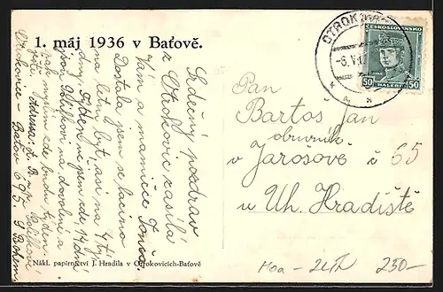 AK Otrokowitz /Batov, Hotel mit Strassenpartie