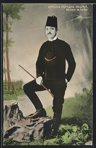 AK Serbischer Mann in Tracht