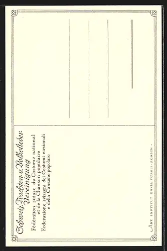 Künstler-AK Schweiz, Züricherin in Tracht