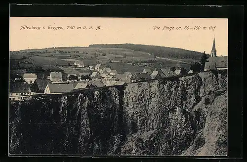 AK Altenberg im Erzgeb., Die Pinge ca. 80-100 m tief