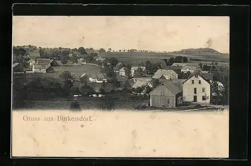 AK Burkersdorf, Ortsansicht mit Umgebung