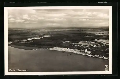 AK Rangsdorf, Seebad aus der Vogelschau