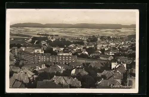 AK Ceska Trebova, Ortspanorama aus der Vogelschau