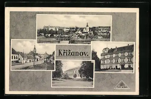 AK Krizanov, Strassenpartien im Ort, Panorama